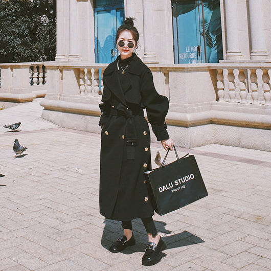 Abrigo de Lana Hepburn Negro - Diseño Estilizador para Mujer - Image 8