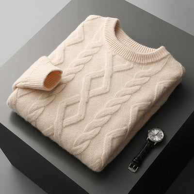 Suéter Grueso para Hombre Cuello Redondo Tejido Base - Image 9