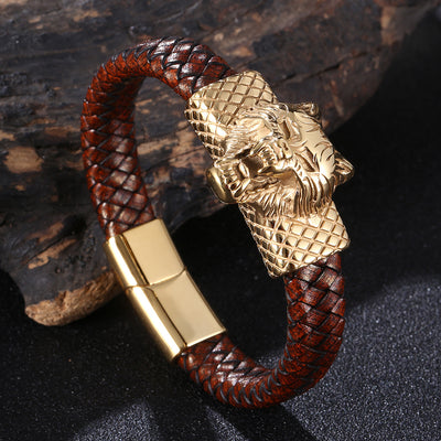 Pulsera de Lobo Punk Estilo Europeo y Americano para Hombre - Image 7