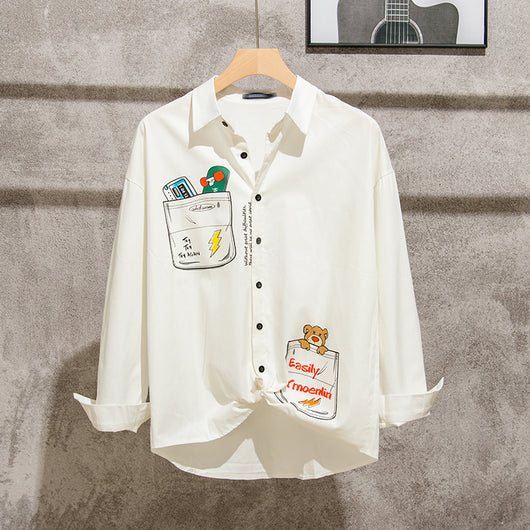 Camisa Holgada de Manga Larga con Estampado Anime Japonés - Image 13
