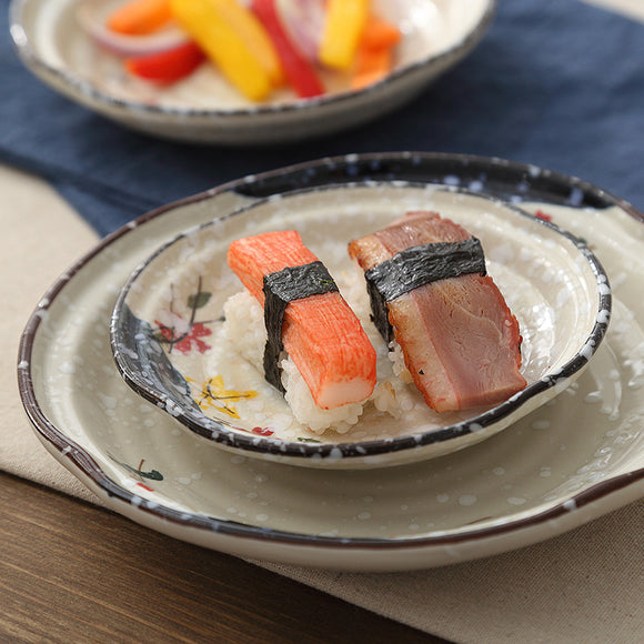 Plato de Cerámica Artesanal Japonesa con Pintura a Mano