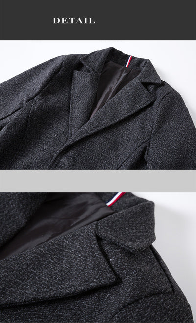 Abrigo Trinchera Copo de Nieve de Lana Mediano para Hombre - Image 11