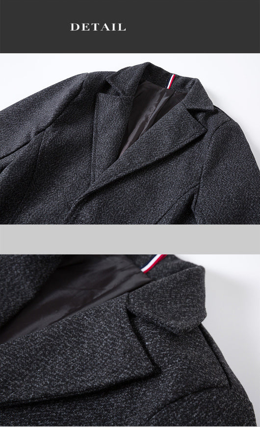 Abrigo Trinchera Copo de Nieve de Lana Mediano para Hombre - Image 11