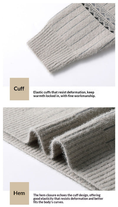 Suéter Grueso de Cuello Redondo para Hombre con Forro Polar y Textura de Visón Sintético - Image 29