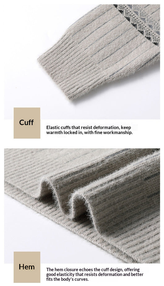 Suéter Grueso de Cuello Redondo para Hombre con Forro Polar y Textura de Visón Sintético - Image 29