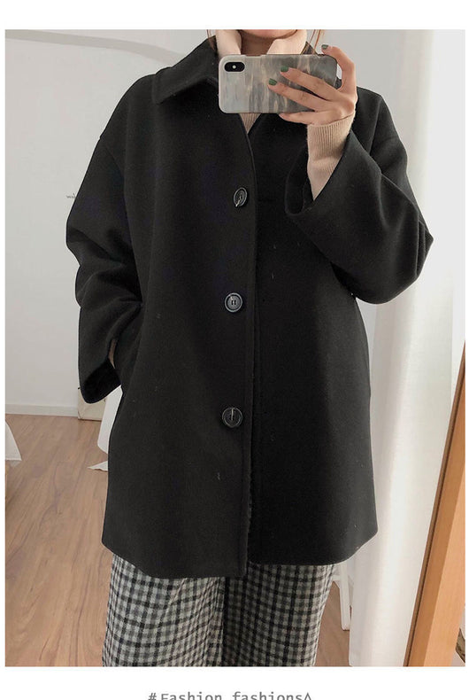 Abrigo Suelto Estilo Coreano Largo Mujer Talla Pequeña - Image 4