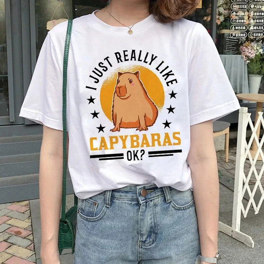 Playera Vintage Capibara para Mujer - Diseño Cartoon Adorable - Image 19