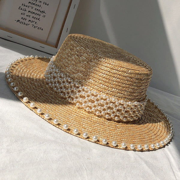 Sombrero de Sol Elegante para Mujer con Copa Plana