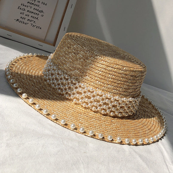 Sombrero de Sol Elegante para Mujer con Copa Plana