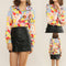 Blusa Casual de Chifón con Estampado Floral y Manga Larga para Mujer