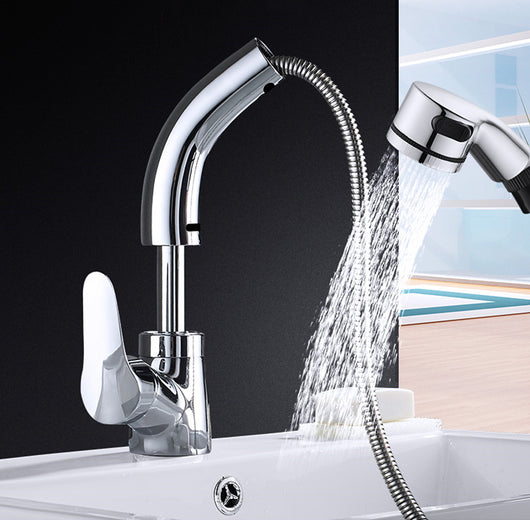 Grifo de Cocina y Baño Extraíble en Cobre Puro con Agua Fría y Caliente
