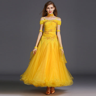 Vestido de Danza Moderno Ajustado con Strass y Mangas Cortas - Image 13