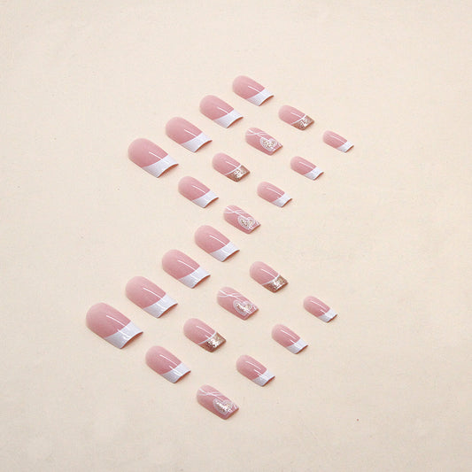 Uñas Postizas Amor Simple - Diseño Dulce y Elegante - Image 2