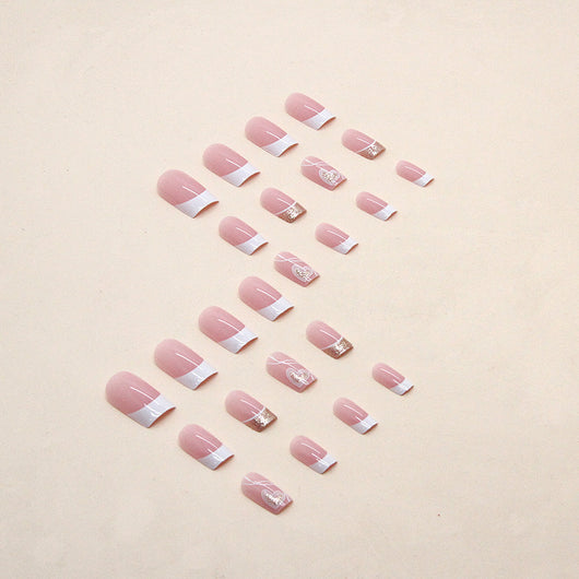 Uñas Postizas Amor Simple - Diseño Dulce y Elegante - Image 2
