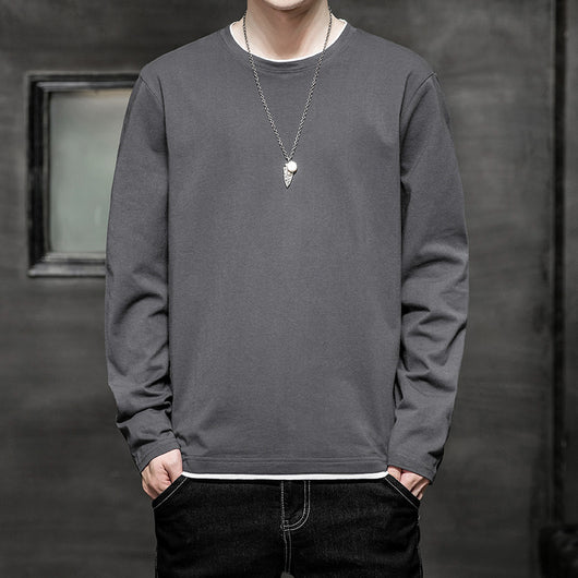 Playera Manga Larga Hombre Efecto Dos Piezas Casual - Image 2