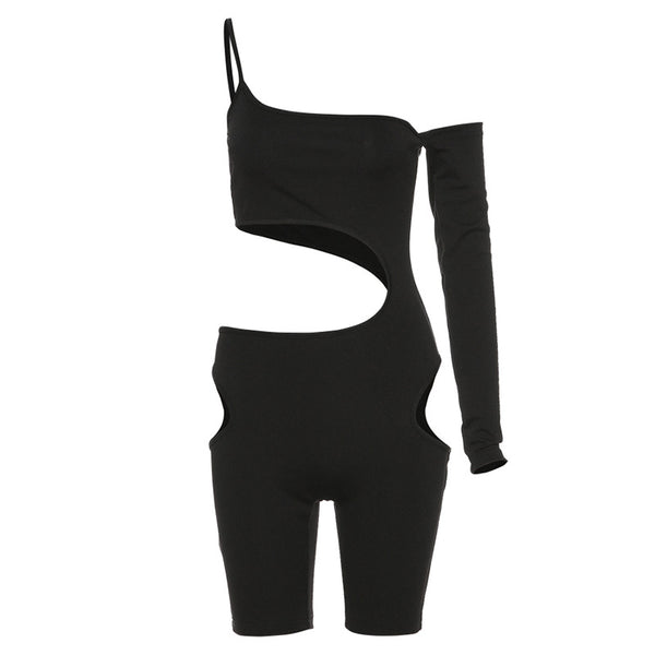 Shorts Ajustado Elegante con Cuello Halter Calado