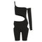 Shorts Ajustado Elegante con Cuello Halter Calado