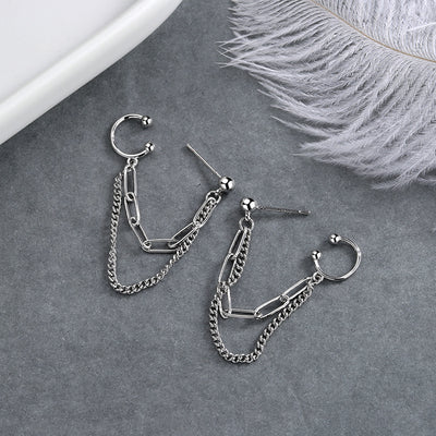 Aretes de Cadena Doble Coreanos con Personalidad - Diseño Trendy Net Red - Image 11