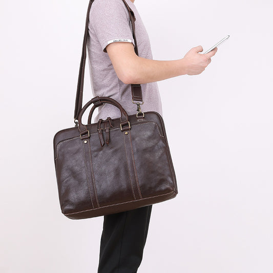 Maletín de Cuero para Hombre - Bolso Bandolera Profesional