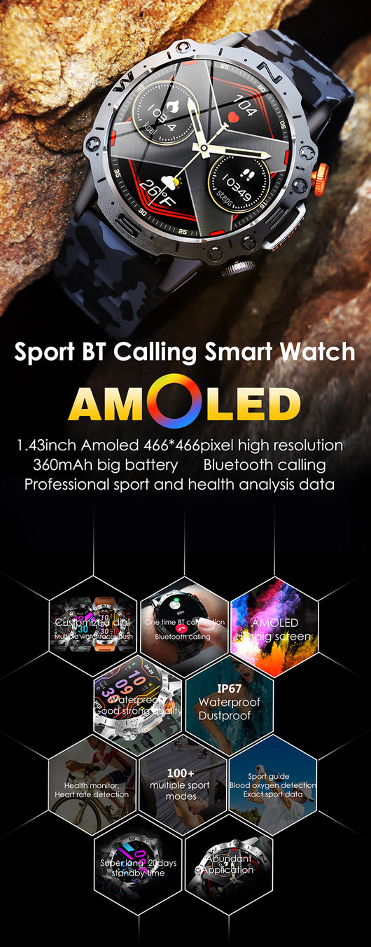 Reloj Deportivo Inteligente K59 con Bluetooth y Batería Extendida - Image 17