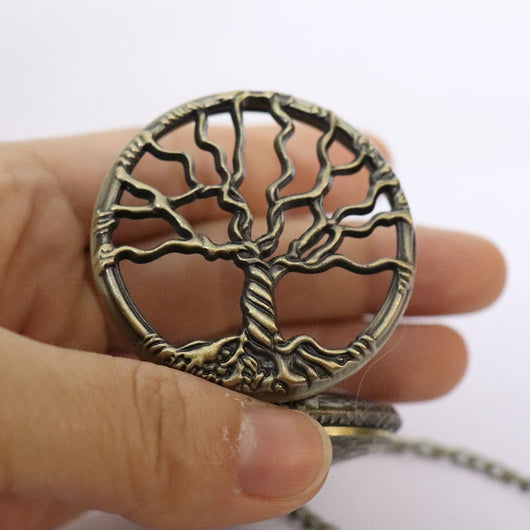 Reloj de Bolsillo para Mujer Estilo Árbol de la Suerte Calado Retro - Image 5
