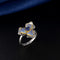 Anillo de Plata 925 con Zafiro y Diseño Floral Exclusivo para Mujer