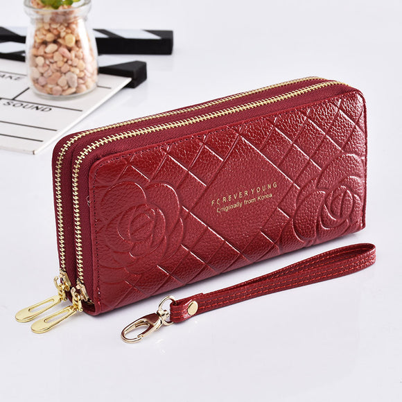 Cartera de Muñeca con Doble Cierre y Gran Capacidad