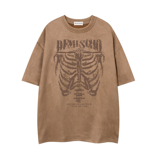 Playera de Ante con Estampado Calavera Oscura para Hombre - Image 14