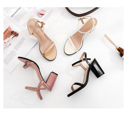 Sandalias de Tacón Grueso Estilo Hada - Diseño Elegante con Hebilla - Image 26