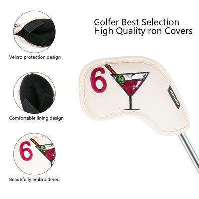 Funda Protectora Premium para Hierros de Golf con Diseño Patrón Vino - Image 11