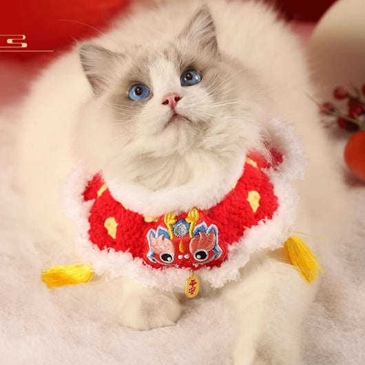 Collar Bufanda Año Nuevo para Gatos - Accesorios Festivos