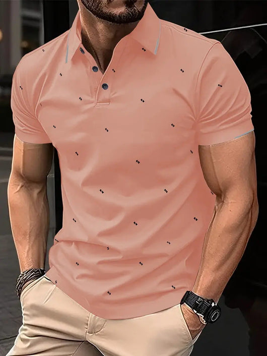 Polo Casual Holgado de Manga Corta Liso para Hombre - Image 43