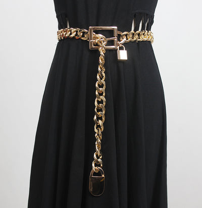 Cinturón de Cadena Gruesa para Mujer Estilo Coreano con Hebilla Hueca - Image 4