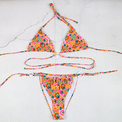 Bikini Deportivo Dos Piezas Cintura Baja Verde Naranja Negro y Blanco para Mujer - Image 11