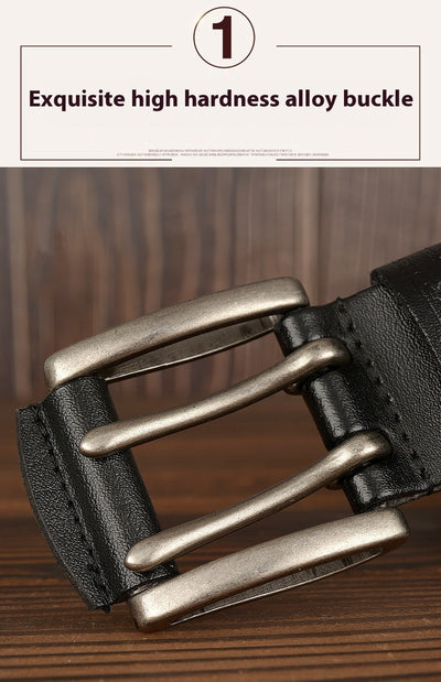 Cinturón de Cuero para Hombre con Hebilla Doble Pasador - Estilo Casual y Jeans - Image 7