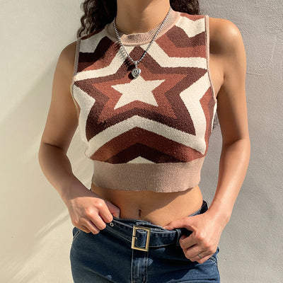 Chaleco de Lana Slim con Cuello Redondo y Detalles en Contraste