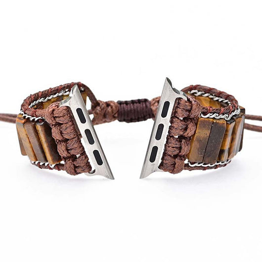 Pulsera Reloj de Moda Masculina con Piedra Ojo de Tigre - Cadena Rectangular - Image 3