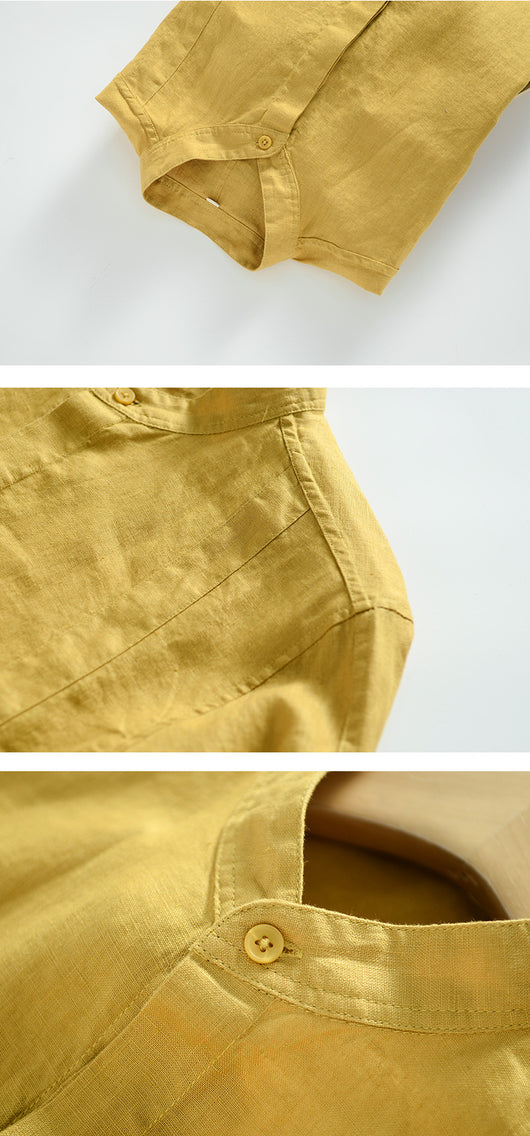 Camisa de Lino Suelta Casual para Hombre - Image 15