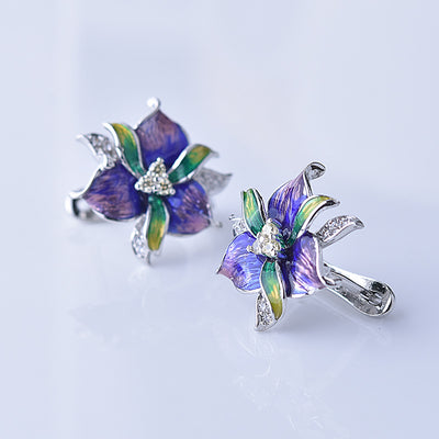 Conjunto de Aretes y Dije en Resina Epoxi Púrpura - Image 8