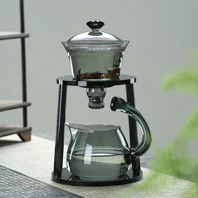 Juego de Té de Vidrio Ahumado con Cierre Magnético