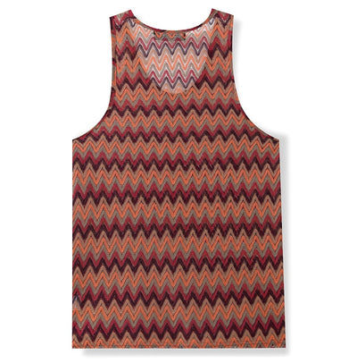 Chaleco Casual Retro para Hombre con Rayas de Contraste en Colores Degradados - Image 19