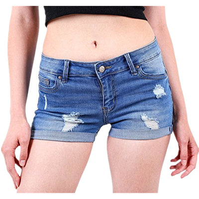 Shorts Denim Ajustados Cintura Alta con Stretch - Image 15