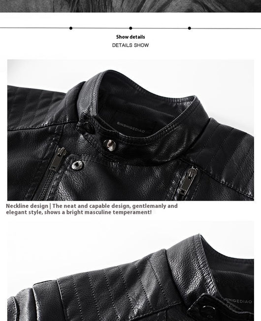 Chaqueta de Cuero PU con Forro Polar para Hombre - Estilo Moderno - Image 14