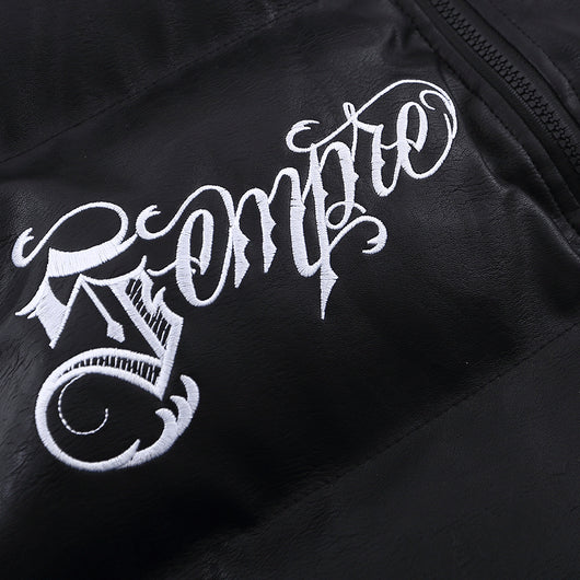 Chaleco de Algodón PU con Letras Bordadas para Hombre - Image 9