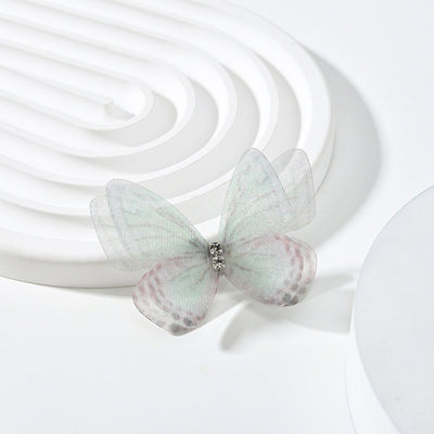 Diadema Tocado Mariposa con Malla Floral Doble Capa Diamante - Image 24