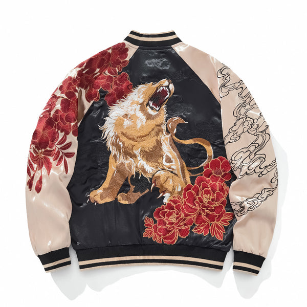 Chaqueta Béisbol Bordada con Zorro de Nueve Colas y Rey León