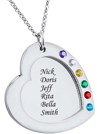 Collar Corazón Hueco Acero Titanio con Letras Personalizadas - Image 16