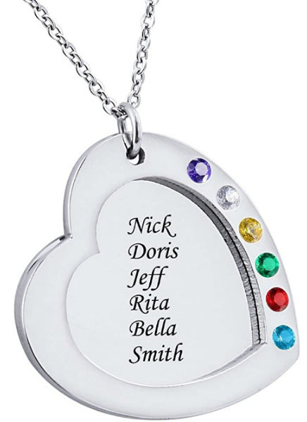 Collar Corazón Hueco Acero Titanio con Letras Personalizadas - Image 7