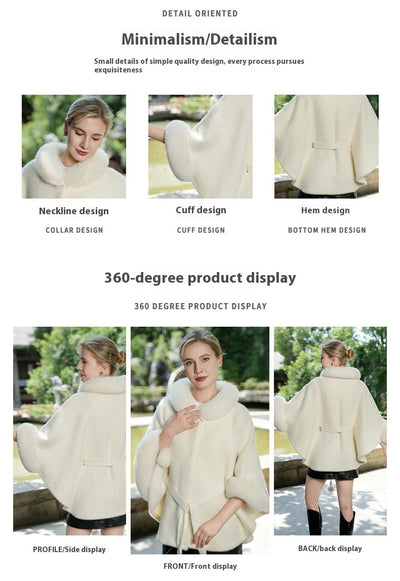 Capa de Piel Sintética con Cuello de Felpa y Cinturón para Otoño e Invierno - Image 7