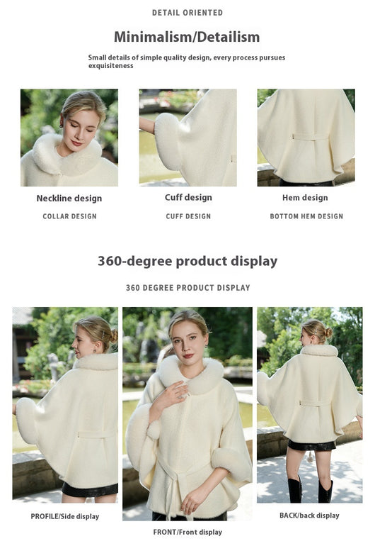 Capa de Piel Sintética con Cuello de Felpa y Cinturón para Otoño e Invierno - Image 7